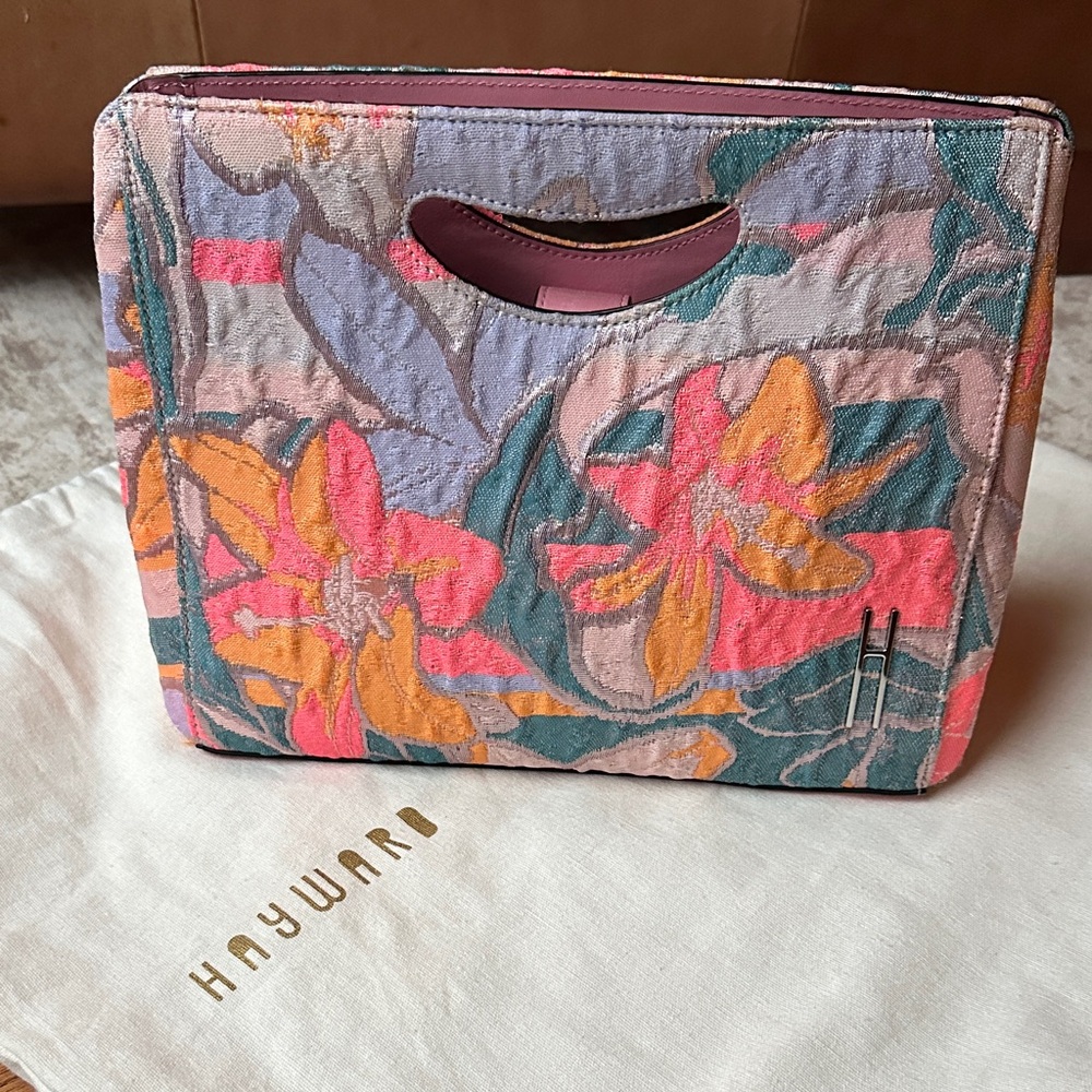 Hayward Floral Embroidered Clutch - Multicolor